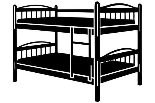 recommend clip art: bunk bed black silhouette vector illustration