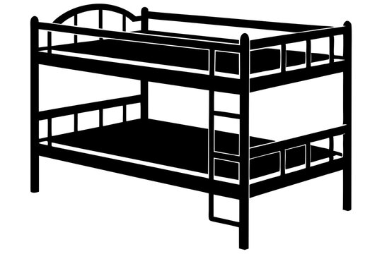 recommend clip art: bunk bed black silhouette vector illustration