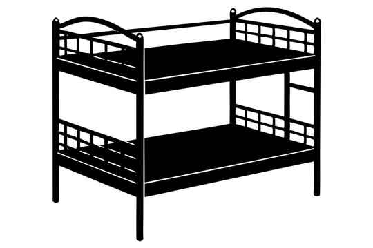 recommend clip art: bunk bed black silhouette vector illustration