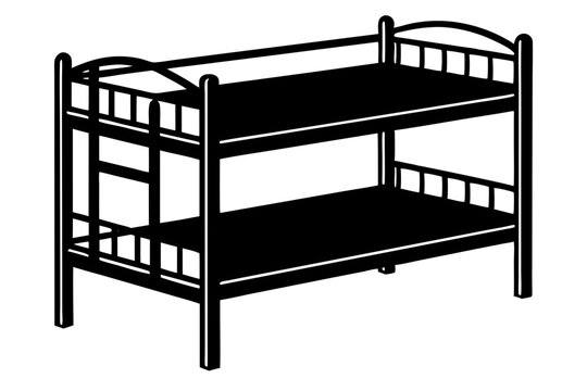 recommend clip art: bunk bed black silhouette vector illustration