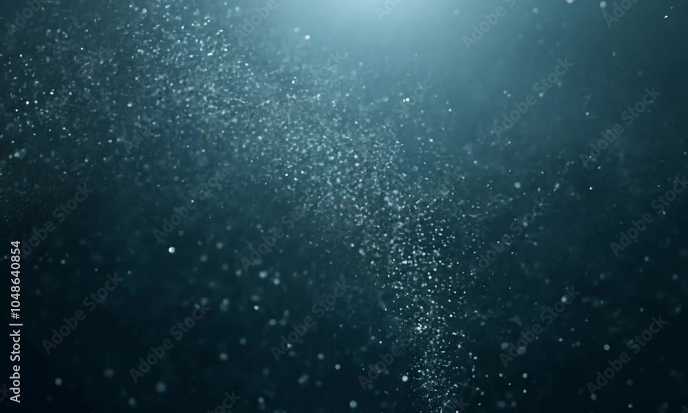 Poster a serene underwater scene filled with shimmering particles and soft light.