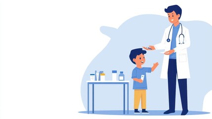 Health checkup in a pediatric clinic, child and doctor interaction