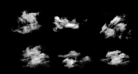Isolated Cloud on Black Background