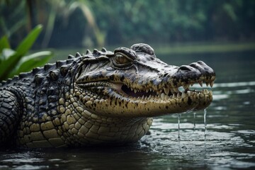 A saltwater crocodile in its natural environment