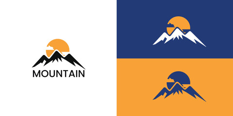 Mountain sunrise logo design