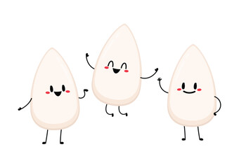 White sesame character design. White sesame vector. free space for text.