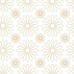 Abstract geometric pattern with crosses, stripes, lines. Seamless vector background. White and gold ornament. Modern reticulated graphic design.