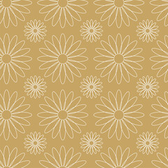 Fototapeta premium Abstract geometric pattern with crosses, stripes, lines. Seamless vector background. White and gold ornament. Modern reticulated graphic design.
