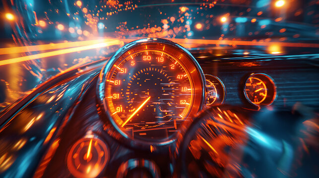 technology, light, computer, lights, night speedometer