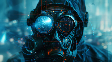 gas mask on a grunge background