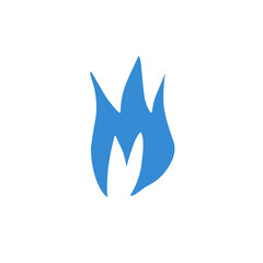 blue fire vector icon
