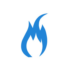 blue fire vector icon