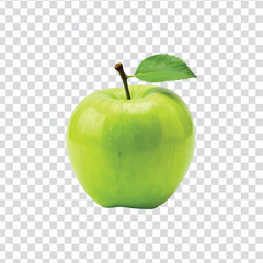 green apple on a on transparent background