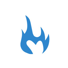 blue fire vector icon