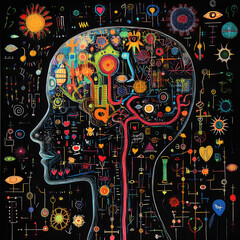 Obraz premium human brain with gears