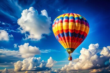 Fototapeta premium Pink Hot Air Balloon in the Sky for Valentine's Day Holiday Vacation Minimalism