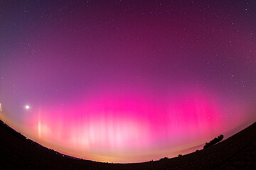 Polarlicht in Deutschland. Fisheye Objektiv
