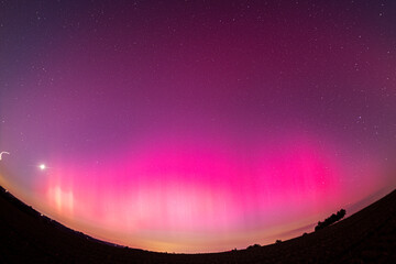 Polarlicht in Deutschland. Fisheye Objektiv