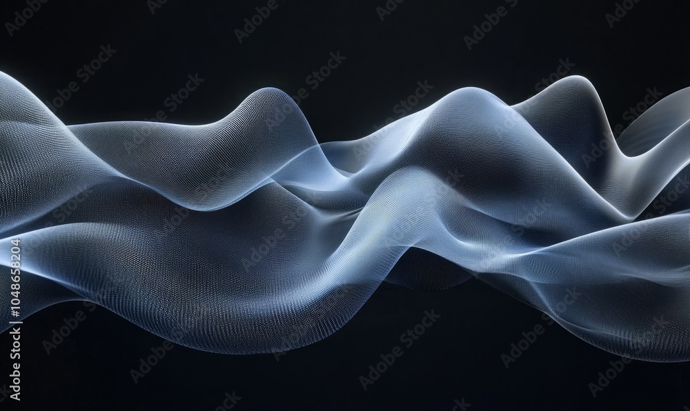Poster the abstract representation of a whisper as a gentle wave