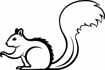 Playful Squirrel Silhouette Design