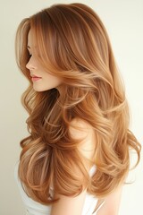 Fototapeta premium Elegant Portrait of a Beautiful Woman With Long Hair, Radiating Energy and Grace