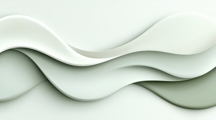 Fototapeta premium Abstract White Green Waves