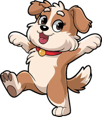 Obraz premium A cute dog dancing vector art illustration 