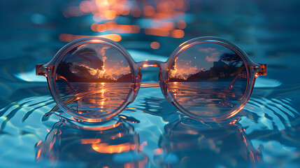 glasses on the mirror