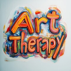 Colorful and abstract art therapy text.