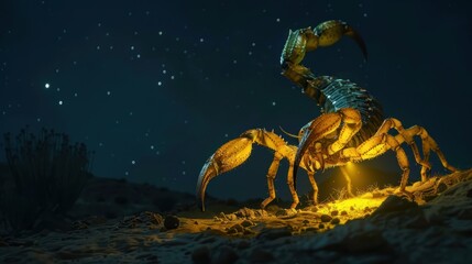 Fototapeta premium Scorpion Under a Starry Sky