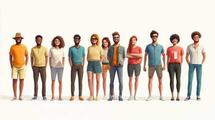 Fototapeta premium diverse group of happy young people standing together