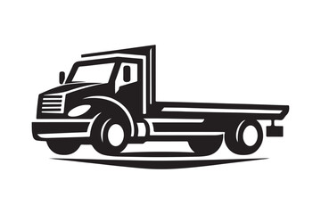 Flatbed Truck Silhouette Vectors – Ready-to-Use Graphics for Print & Web