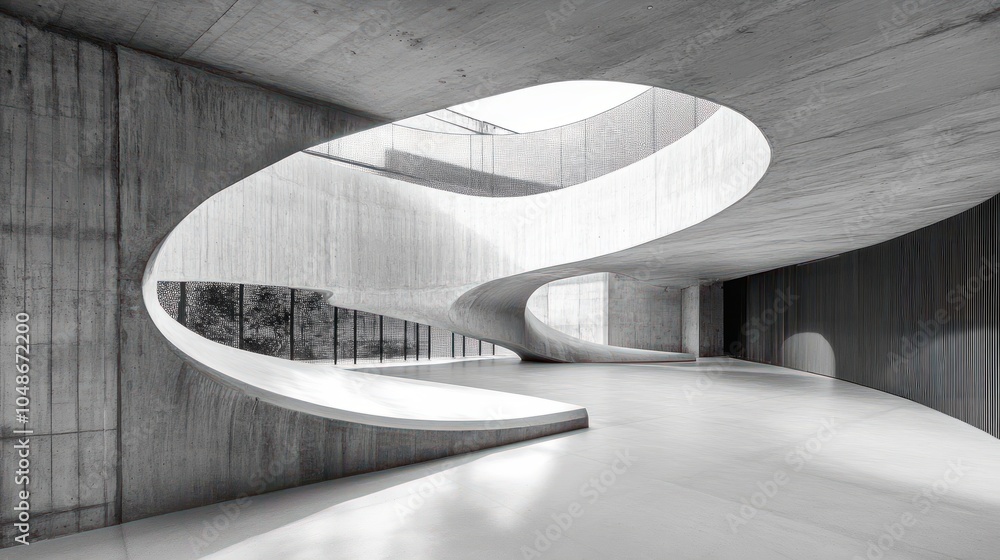 Aufkleber empty minimal abstract architecture building interior or exterior concrete design open space floor c