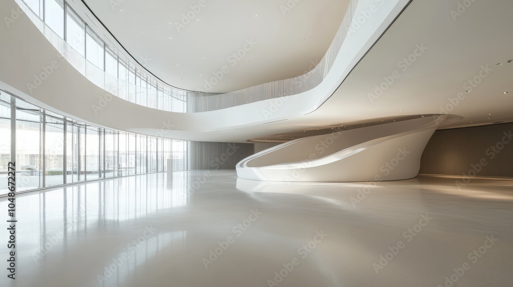 Poster empty minimal abstract architecture building interior or exterior concrete design open space floor c