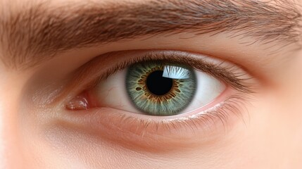 Obraz premium Eye monitoring and treatment in medical. Biometric scan of male eye closeup.