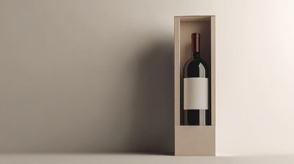 wine bottle and box packaging design, wine packaging, mock-up