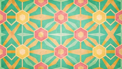 Colorful Geometric Pattern with Octagons and Mint Hues for Modern Design and Creative Projects