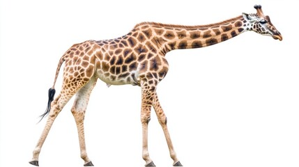 Obraz premium Giraffe long neck safari animal isolated on white background