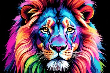 The king of the jungle, the lion with a mix of colour showing the beauty of the portentous animal
