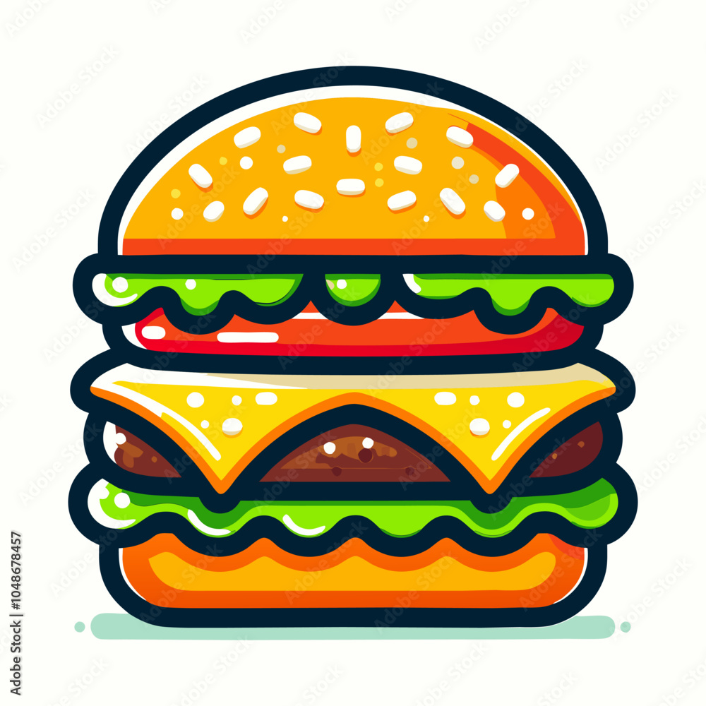 Wall mural hamburger logo vector illustration.