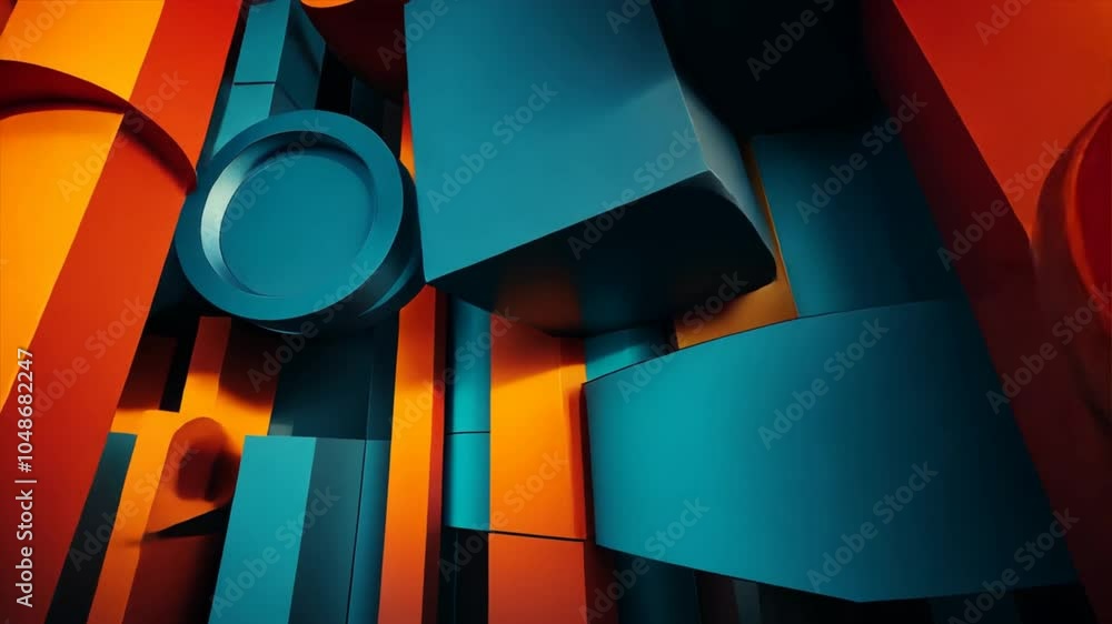 Poster abstract graphics background, using non-representational shapes and colors to create modern and visu