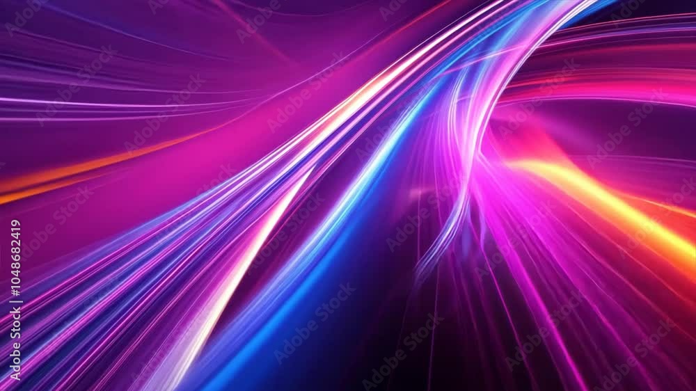 Aufkleber abstract neon light background with bright streaks and dynamic shapes close-up photo with clean back