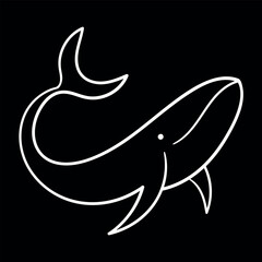 Big blue whale vector illustration tattoo .
