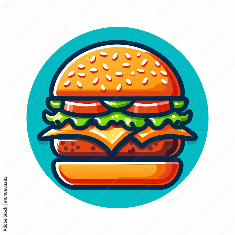 Wall mural hamburger logo vector illustration.