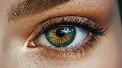 Obraz premium Macro image of beautiful woman eye