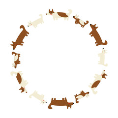 A frame of funny spotted dogs