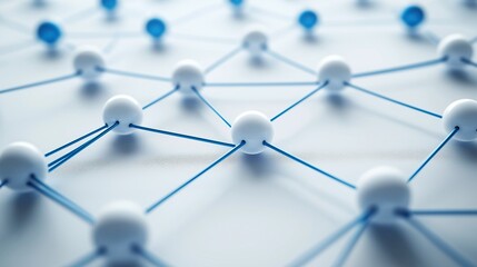 background featuring interconnected nodes and lines in blue and white