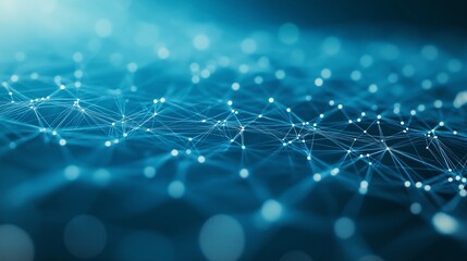 Obraz premium abstract background featuring interconnected nodes and lines in blue and white