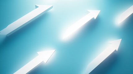 Dynamic Ascending Arrows Featured on a Striking Blue Background