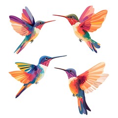 Obraz premium Stylish vector illustration of a hummingbird, perfect for modern designs.